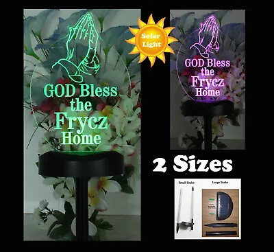 Sympathy Gift Praying Hands Solar Light Grave Marker • $41