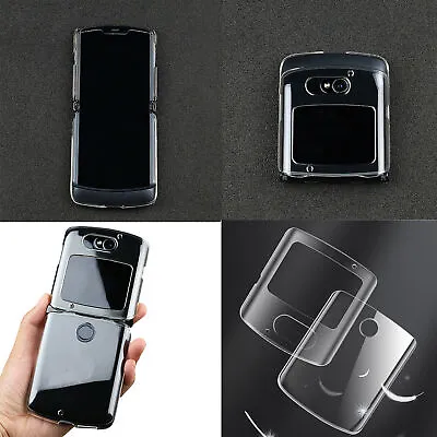 For Motorola Moto Razr 5G Transparent PC Flip Case Cover Protector Smart Phone • $10.18