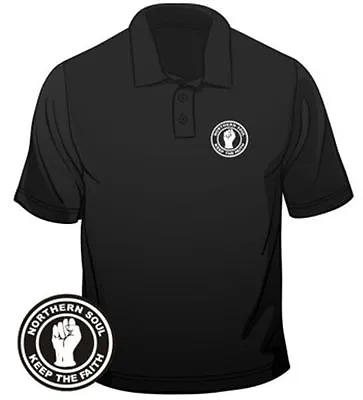 £11.99 • Buy Northern Soul Mens Polo Badge Keep The Faith Regular Fit Cotton T-Shirt 