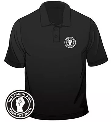 Northern Soul Mens Polo Badge Keep The Faith Regular Fit Cotton T-Shirt  • £13.99