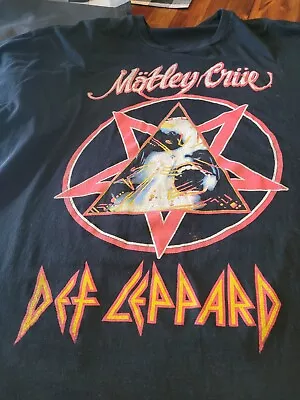 Vintage Motley Crue Def Leppard Tshirt No Size Approx 2xl.  • $6