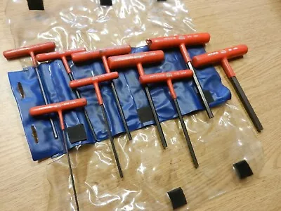 Mac Tools 9 Piece Set SAE T-Handle Hex Key Set W/Sleeve SHKT10CGE * Missing 7/64 • $68.99