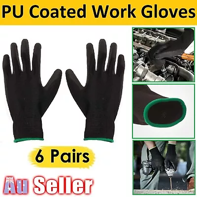 PU Coated Work Safety Gloves Multi Purpose Mechanic Hand Protection Hand Gloves • $19.99