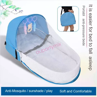 Newborn Portable Sleeping Crib Nursery Travel Folding Bed Toddler Bassinet Gift • $43.66