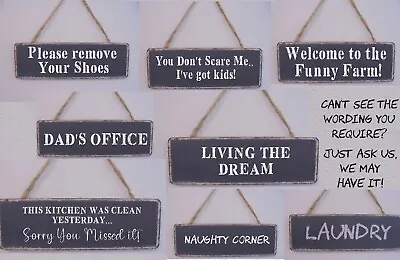 Wooden Plaque Saying Sign Gift Vintage Handmade Black & White **many Choices** • £7.99