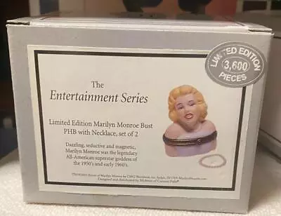 PORCELAIN HINGED BOX Marilyn Monroe Bust With Trinket Midwest PHB New In Box NOS • $39.95