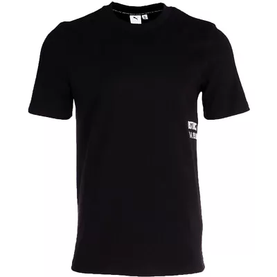 Puma X Distinct Life Short Sleeve Crew Neck T-Shirt Mens Black Casual Tops 53220 • $14.99