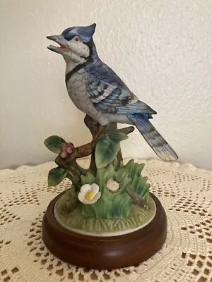 Vintage Hand Painted Bisque Blue Jay Bird Figurine Angeline Originals Japan • $1.99