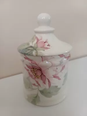 Hadida Bathroom Collection English Bone China Lidded Storage Jar Floral • £4.99
