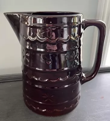 Vintage Marcrest  Daisy & Dot Oven-Proof Stoneware Pitcher 8  Brown • $12