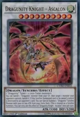 Yugioh-Dragunity Knight - Ascalon-Ultra Rare-1st Edition-CYHO EN033 (LP) • £3