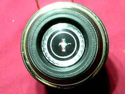 1967 Ford Mustang Steering Wheel Horn Center Pad Black Used • $45