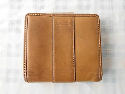 Vintage Coach Brown Tan Leather Snap Wallet Outer Coin Pouch Women's • $39.49