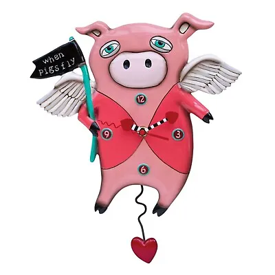 Michelle Allen Designs When Pigs Fly Pendulum Kitchen Wall Clock • $73.99