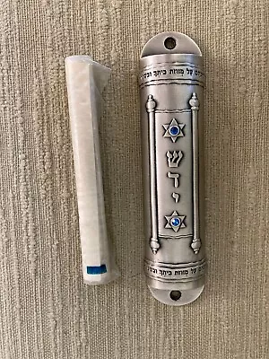 Danon Designer Star Of David Mezuzah Case And Kosher Scroll Sterling Plated • $65