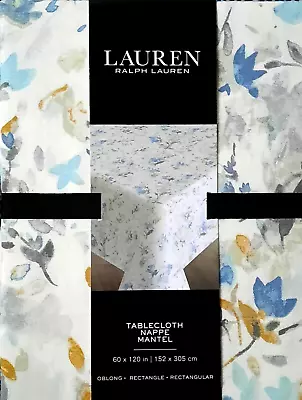Ralph Lauren Watercolours Easter Tablecloth 60 X 120  White Blue Grey Yellow • £26