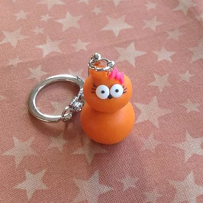 Zingy Girl Edf Keyring Orange Flame Cute Handmade • £2.49