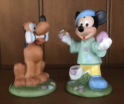 Fun Easter Disney Figures Mickey Mouse ￼& Pluto Ceramic Schmid Figurine Set ￼ • $24.99