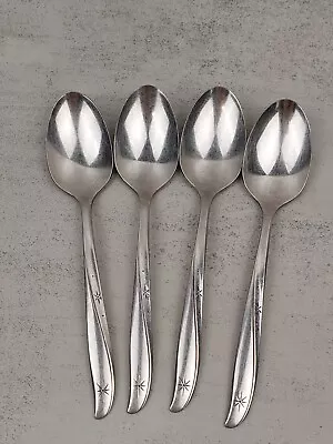 4 Twin Star Oneida Community Stainless Atomic Starburst MCM Tea Spoons • $19.99