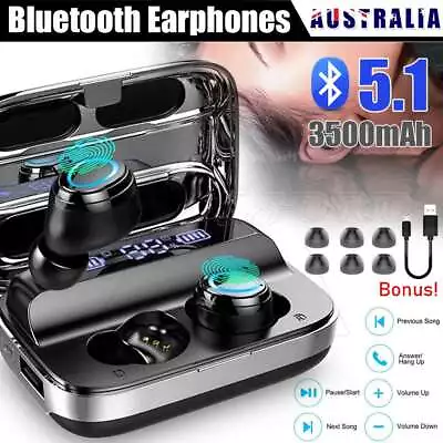 Wireless Earbuds Waterproof TWS Bluetooth Headphone LED Display Earphones AU • $14.99