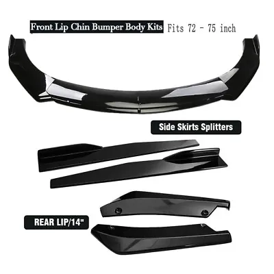 Front Bumper Spoiler Splitter Body Kit+Side Skirt+Rear Lip For Volkswagen Jetta • $65.44