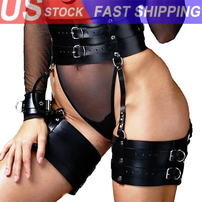 Women Gothic Body Suspenders Leather Harness Strap Bondage Garter Belt • $19.53