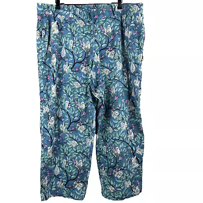Vera Bradley Sloth Hanging Around Cropped Pajama Bottoms Size 3X • $29.99
