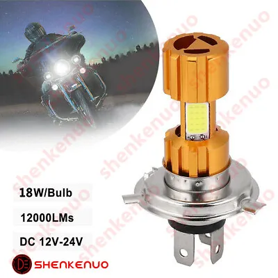 🔥 H4 HB2 9003 LED Motorcycle Bike Hi/Lo Beam Headlight Lamp Bulb 6500K 12000LM • $5.61