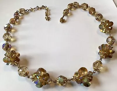 Vintage Vendome Signed Topaz Glass Bead Necklace • $129