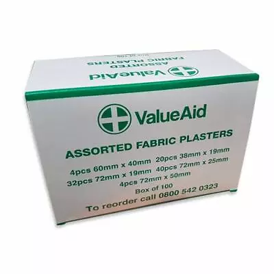 BEST Assorted Fabric Plasters Box Of 100 Assorted Plaster Packs Ideal For A GIF • £6.77