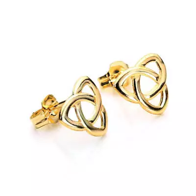 9ct Yellow Gold Triangular Celtic Knot Stud Earrings / Studs • £35