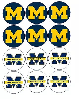 12- Michigan Sports Edible Images Cupcake Cookie Toppers CHOOSE SIZE Pre Cut • $5