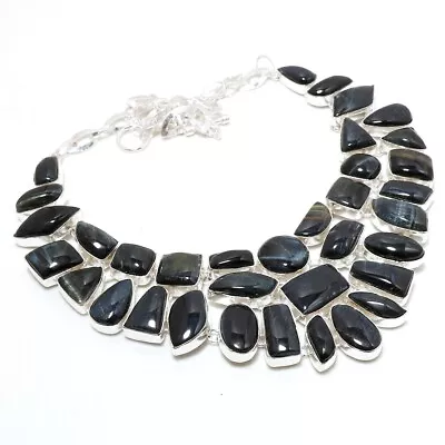Iron Tiger's Eye Gemstone Handmade Valentine Gift Necklace Jewelry 18  SR 4781 • $14.99