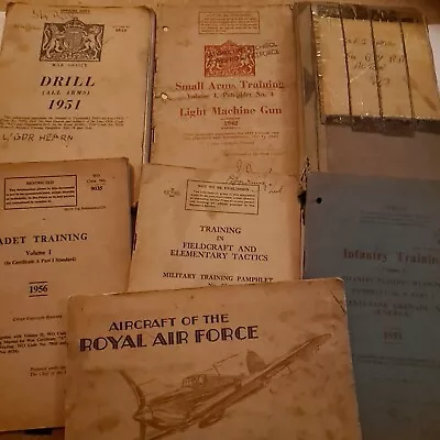 6 Military Training Handbooks 1940's/50's + RAF Cigarette Cards • £4.99