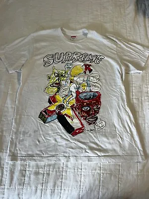 Supreme Men's White T-shirt Medium M Daniel Johnston • $36