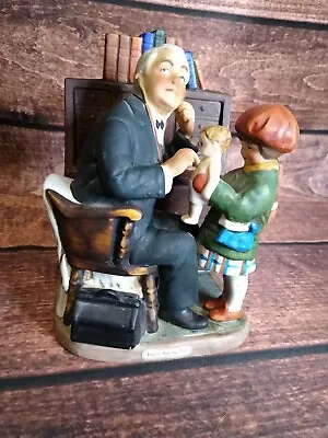 $28 • Buy Vintage 1973 Norman Rockwell  Doctor And The Doll  Ceramic Figurine 