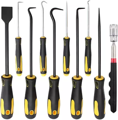 10Pcs Mechanic Pick Set Mechanic Precision Hook Picks Tools Set With Scraper Pic • $29.99