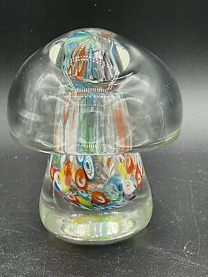 Vintage Italian Murano Millefiori Venetian￼ Art Glass Mushroom ‏paperweight I • $39.99