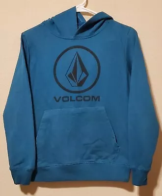 Volcom  Boys Hoodie Sweatshirt Sz M - Blue With Large Black Logo • $12.99