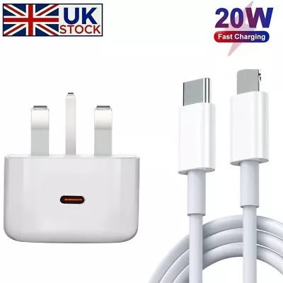 Genuine 20W USB Type C PD UK Power Adapter Plug Fast Charger For Apple IPhone • £3.10