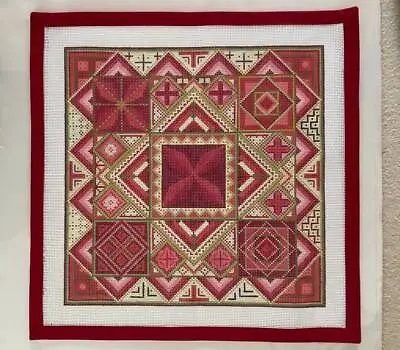 Red Geometric Design Needlepoint Canvas Maggie Co 10 Count 16.25  • $149.99