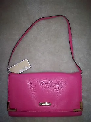 Michael Kors Zinnia Genuine Leather Beverly Clutch/Shoulder Bag NWT • $107.10