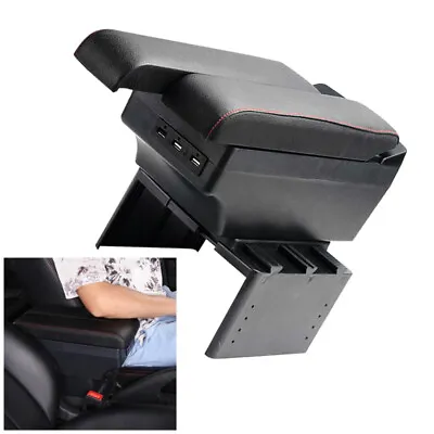 $87.19 • Buy Black Car Center Console USB Armrest Storage Box Accessories Arm Rest W/ Ashtray