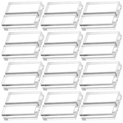 12 Pcs Acrylic Sign Holder Table Numbers Display Stands Clear Place Card • £15.58