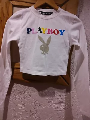 Misguided White Playboy Top Size 6 • £3.99