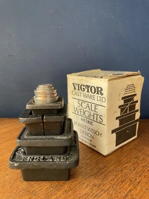 £25 • Buy Vintage Victor Traditional Cast Iron Stacking Metric Weights X10 Robert Welsh
