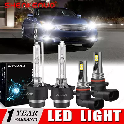 For 2007-2008 Infiniti G35 HID/LED Headlight High/Low Beam +Fog Light Bulbs Kit • $26.87