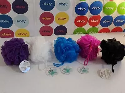 5-Pack Bath/Shower Mesh Sponge Loofahs Pouf Body Scrubber Assorted Colors • $9.36