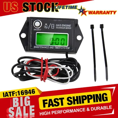 Waterproof Digital Mini Tiny Tachometer Tach Hour Meter Adjustable Job Timer • $21.89