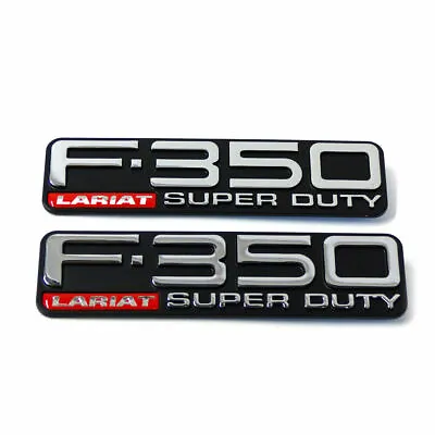 $52.95 • Buy New F-350 Lariat Super Duty Fender F81Z-16720-XA Nameplate Emblem Logo Pair Set
